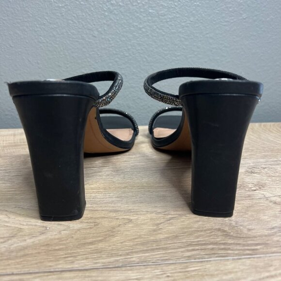 Steven‎ New York Black Rhinestone Jercy Heel Sandals Slip On Size 11 - Picture 5 of 14